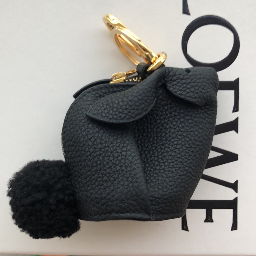 Original LOEWE Bunny Key Charm, black leather, new w/o tags - never used